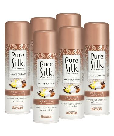 Pure Silk Vanilla Shea Butter Spa Therapy Shave Cream for Women, 7.25 oz, Pack of 6