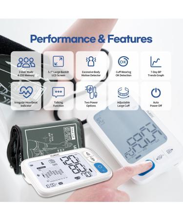 HubiCare Automatic Blood Pressure Monitor - Portable Digital BP Machine for Home Adjustable Cuff 3 User Modes Bluetooth & App Data for iOS/Android - International Shipping Available - Buy Online on GoSupps.com