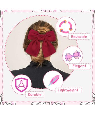 Stylish Red Bow Hair Clip for Women | Large French Hair Bows & Barrettes - Shop Internationally - Buy Online on GoSupps.com