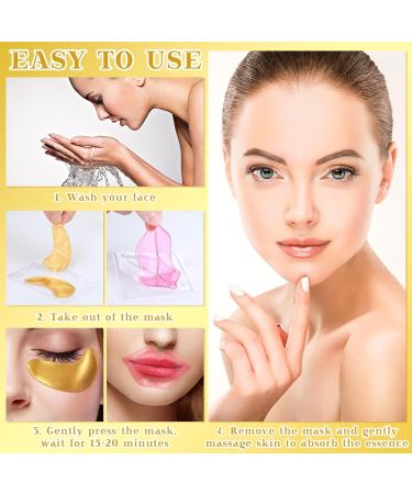 100 Set Lip & Eye Masks - Wedding & Baby Shower Favor - Gold Under Eye & Pink Lip Masks for Moisturizing & Hydrating Dark Circles & Dry Lips - Buy Online on GoSupps.com