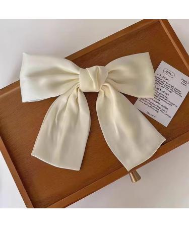 Asheyya Bow for Hair Clip Solid Color Soft Satin Silky Hairbows for Women Girls (White) - Buy Online on GoSupps.com