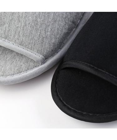 Portable Travel Foldable Slippers Open Toe Hotel Spa Slippers Cotton Non-Disposable Guests Slippers Business Trip Flight Slippers with Pouch Indoor House Shoes Anti-Skid Footwear Fit Men and Women 6.5 UK Black - Buy Online on GoSupps.com
