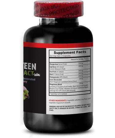 VIP VITAMINS Mangosteen Mangosteen Extract - Mangosteen Fruit Extract - Acai Berry Goji Berry Pomegranate Noni Trans-Resveratrol Elderberry Fruit Grape Skin - 1 Bottle 60 Capsules - Buy Online on GoSupps.com