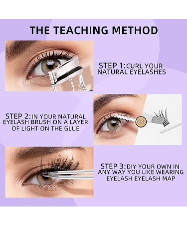 SAOTAENG Cluster Lashes DIY Kit - 48 Wispy Fluffy Individual Clusters | Reusable False Eyelashes Natural Look - 9-11mm C Curl (MF06-02) - Buy Online on GoSupps.com