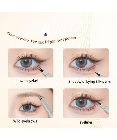 Double Tip Lower Lash Eyeliner - Liquid Eye Liner | Double Tip Double Eyelid With Ultra-Fine Waterproof Eyeliner Pencil For Beginner Shakven X601# Cool Gray - Buy Online on GoSupps.com
