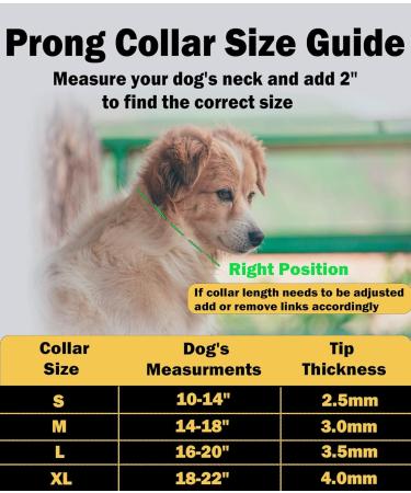Acrylicc Dog Prong Collar Dog Pinch Collar Dog Training Collar with Quick Release Snaps and Comfort Tips for Small Medium and Large Dogs (Medium 3mm 19.7" 14-18" Neck Black) Medium 3mm 19.7-Inch 14-18" Neck - Buy Online on GoSupps.com