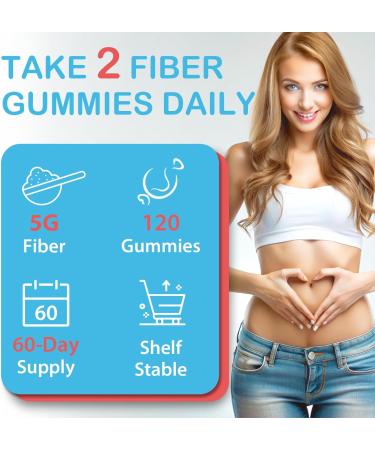 2 Packs - Fiber Gummies for Adults Sugar Free Probiotics & Prebiotic Fiber Gummies with Inulin Fos & Chicory Root - for Regularity Digestion & Gut Health - Vegan Gluten Free 120 Counts - Buy Online on GoSupps.com