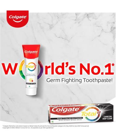 Colgate Total 120 gm+120 gm (240 gm) Charcoal Deep Clean Antibacterial Toothpaste Combo Pack Whole Mouth Health Tooth Paste with 12-Hour World's No.1* Germ-Fighting Toothpaste (1.7 Ounce) - Buy Online on GoSupps.com