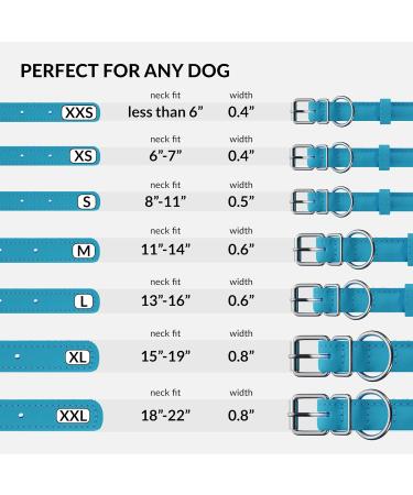 Collardirect Handmade Round Leather Dog Collar - Soft Padded Adjustable for Small & Large Dogs - Available in Black Pink Red Purple Blue (48-53 cm) - Buy Online on GoSupps.com