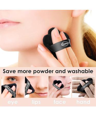 Velvet Triangle Powder Puff Set of 4 - Ideal for Traveling, Enhances Under Eye Area, Smooth Makeup Application - Black - Buy Online on GoSupps.com