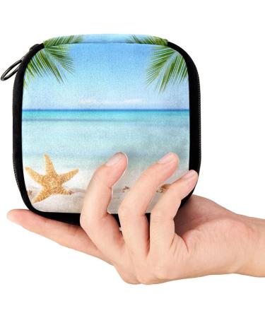 GIAPB Period Bag - Sanitary Napkin Storage & Makeup Pouch | Beach Palm Tree Starfish | Color5313 - Buy Online on GoSupps.com