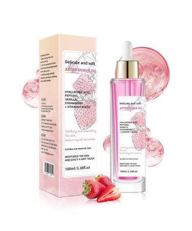 Racgrul Luxury Bikini Area After Shave Oil for Women | Soothing Intimate Shave Treatment Prevents Ingrown Hair & Irritation | Soft Serve Texture Strawberry Vanilla Scent Hydrating Post Shave Oil