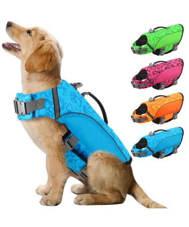 Alagirls life jacket dog small life jacket dog lifebuock with a rescue handle rip-stop safety vest for small medium-sized dogs aladlj004 Blue M M: 47-61cm (chest circumference) blue