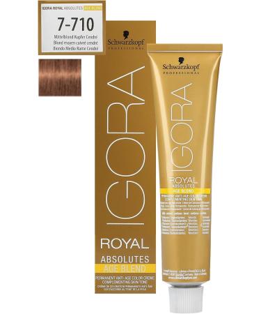 Schwarzkopf IR Absolutes Age Blend 7-710 Medium Blonde Copper Cendre 60ml - Buy Online on GoSupps.com