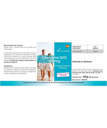 Co-Enzyme Q10 100mg - 180 Vegan Capsules | High-Dose Q10 for 6 Months | Vitamintrend International Shipping Available - Buy Online on GoSupps.com