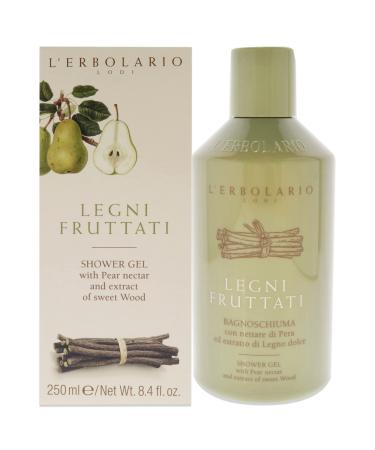 L'Erbolario - Fruity Woods Shower Gel - Infused with Pear Nectar and Extract of Sweet Wood - Perfect for Sensitive Skin - Active Ingredients for Daily Relaxation - Woody Fruity Fragrance 8.4 oz