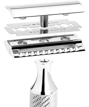 M HLE Traditional Safety Razor - Black Precious Resin & Chrome | Closed Comb Shaving Razor for a Luxurious Grooming Experience - Buy Online on GoSupps.com