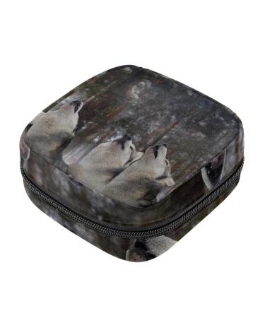 Menstruation pad bag with zipper women's napkin bag tampons collection bags for women and girls (Howl at the Moon Threesome Fun)