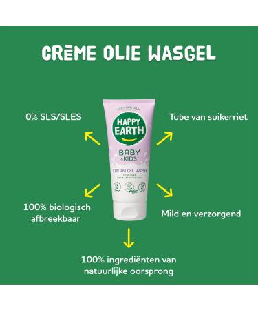 Happy Earth Baby&Kids Oil Washing Gel Shower gel children Bath oil 100 Natural Ingredients & Vegan Soapfree 200 ML - Buy Online on GoSupps.com