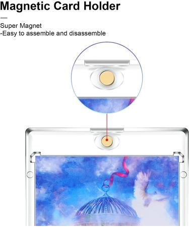 Zonon Acrylic Magnetic Card Holder - 5 Pack, 35 PT Clear Protectors Ideal for Sports Trading Cards Storage and Display - Golden Magnet Included - Buy Online on GoSupps.com