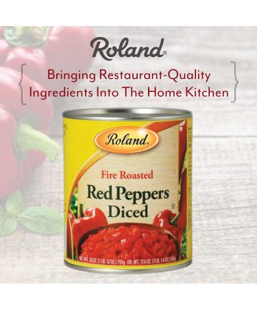 Roland Fire Roasted Diced Red Peppers 28oz Cans - Pack of 4 - Buy Online on GoSupps.com