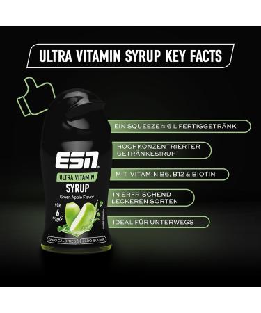 ESN Ultra Vitamin Syrup - Green Apple 65ml | Vitamins for 6 Liters of Ready-to-Drink Beverage | International Shipping Available - Buy Online on GoSupps.com