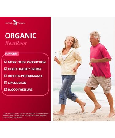 Buy Potent Garden Premium Organic Beet Root Tablets - 1350mg with Black Pepper for Heart Health Blood Pressure & Athletic Performance - 120ct - International Shipping Available - Buy Online on GoSupps.com