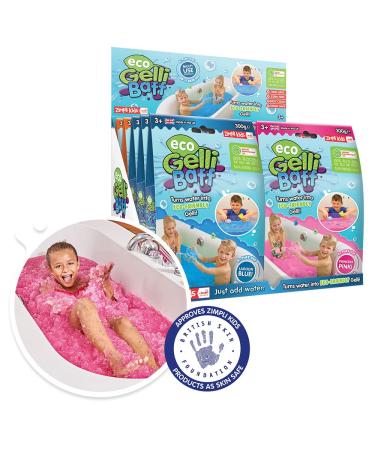 10 x Eco Gelli Baff from Zimpli Kids 6 x Green 2 x Red & 2 x Blue Magically turns water into thick colourful goo Sustainable Recyclable Children's Bath Toy Environmentally Eco Friendly