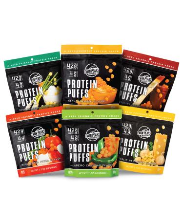 Twin Peaks Low Carb, Keto Friendly Protein Puffs, 2 Serving 12 Pack, (60g, 42g Protein, 4g Carbs) 2.1 Ounce (Pack of 12) Variety Pack