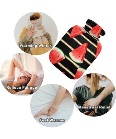 Naanle Watermelon Stripes Heat Bottle 1L with Cover | Transparent Hot Water Bottle for Bed Hand & Foot Warmer | Pain Relief & Cold Therapy - Buy Online on GoSupps.com