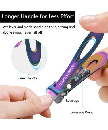 Extra Wide Jaw Nail Clippers for Thick Nails - Stainless Steel Toenail Trimmer Set for Seniors & Men & Women - 3 Pcs Chromatic Nail Cutter with File (Curved) - Buy Online on GoSupps.com