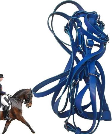 Halter Horse | Heavy Duty Adjustable Tied Halter with Chin & Throat Snap | Comfortable Padded Nylon Horse Halter for Training Equestrian Grooming Blue - Buy Online on GoSupps.com