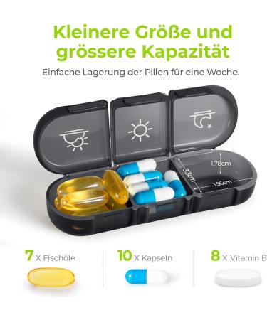 Buy Auvon 7-Day Tablet Box | Portable Medication Organizer with Canvas Bag for Vitamins & Supplements - Buy Online on GoSupps.com