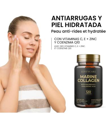 Marine Collagen and Hyaluronic Acid | Hydrolyzed Collagen Enriched with Magnesium + Vitamins C E + Zinc + Coenzyme Q10 | 60 Day Treatment - Buy Online on GoSupps.com