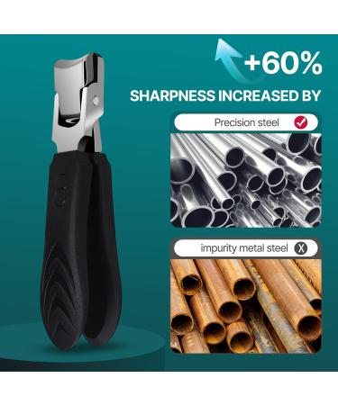 YUDANSI Heavy Duty Nail Clipper With Wide Jaw Opening Stainless Steel Thick Nails Toe Nail Clippers For Men Women Nail File Sharp Curved Thick Fingernail Toenail Clippers Set Pet Large Nail Cutters Black - Buy Online on GoSupps.com