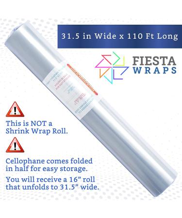 110 ft Clear Cellophane Wrap Roll - Ideal for Gift Baskets - 31.5 in x 110 ft - Cellophane Bags, Wrapping Paper - Pack of 1 - Buy Online on GoSupps.com