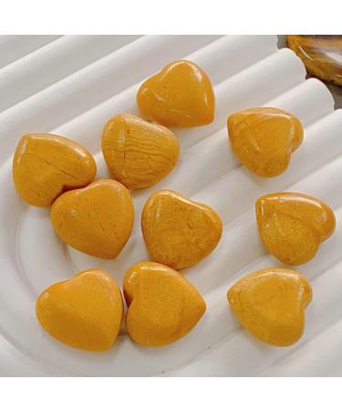 XIANNVXI 10 PC Yellow Jade Crystals Heart Stones Set - Polished Natural Healing Gemstones for Luck & Wellness | International Shipping - Buy Online on GoSupps.com