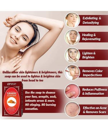 Turmeric Soap Bar 4oz - Natural Face & Body Wash for Dark Spots - Vegan Exfoliating Cleanser with Kaolin Clay - Turmeric Healing Skincare - Buy Online on GoSupps.com