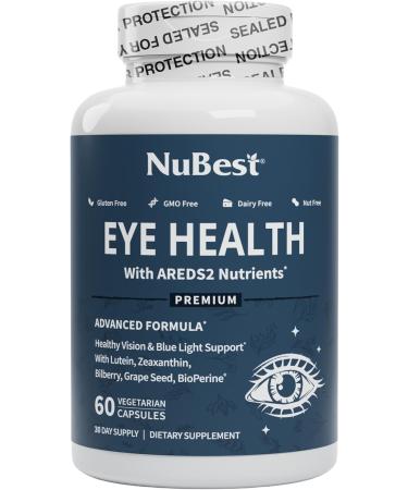 NuBest AREDS 2 Eye Vitamins - 60 Vegan Capsules for Eye Health Beta Carotene Lutein Zeaxanthin & More - International Shipping Available - Buy Online on GoSupps.com