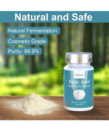 Pure Kojic Acid Powder (50g) for Skin Whitening, Even Skin Tone, Dark Spot Reduction - DIY Soaps, Creams, Serums - Buy Online on GoSupps.com