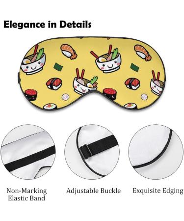 Japanese Ramen Pattern Sleep Mask - Adjustable Strap for Men & Women | Light Blocking Blindfold for Night Travel & Naps - Buy Online on GoSupps.com