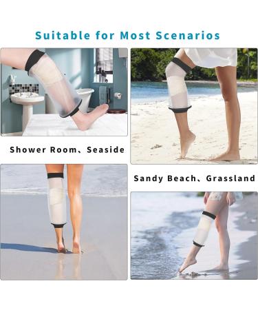 Waterproof Cast Cover for Shower - Reusable PICC Line Protector for Leg Surgeries - Black Adult Knee - Buy Online on GoSupps.com