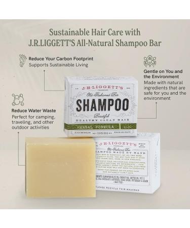 J R LIGGETT'S Herbal Formula Shampoo Bar Set of 3 - All-Natural, Detergent & Sulfate-Free - Nourish Hair Follicles with Antioxidants and Vitamins - Buy Online on GoSupps.com