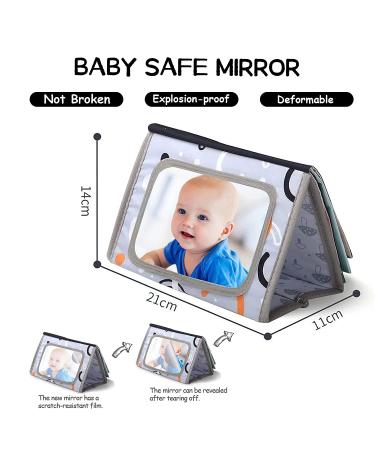 Montessori Baby Mirror Toy for Tummy Time | Infant Brain Development | Black and White Crinkle Book | Safe and Soft | Boys Girls Essentials - Buy Online on GoSupps.com