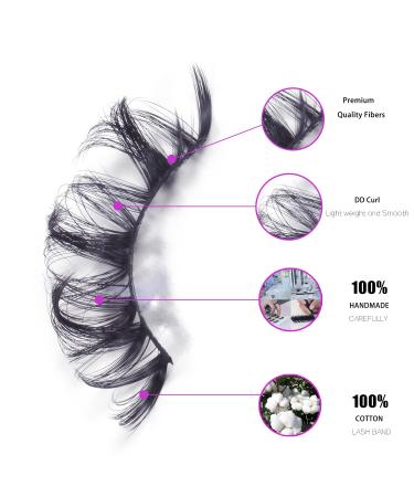 Josiezoey 10 Pairs D Curl 3D 15mm Russian Strip Lashes Faux Mink Wispy Fluffy Curly False Eyelashes - Natural Look Fake Eyelashes - Buy Online on GoSupps.com