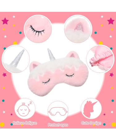 Soft Plush Unicorn Sleep Mask for Kids & Women - 12 Pieces | Cute Blindfold Eye Shade for Travel, Nap, and Party - Buy Online on GoSupps.com