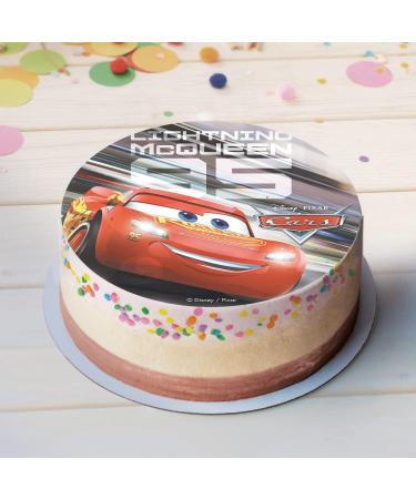 Dekora - Lightning McQueen Birthday Cake Topper Edible Disc - 20 Cm - Buy Online on GoSupps.com
