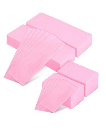 Whaline 400 Pieces Pink Non-Woven Wax Strip  Hair Removal Wax Strips Body and Facial Wax Muslin for Arms  Legs  Underarm Hair  Eyebrow  Bikini of Women and Men (Small and Large  Not Include Wax)