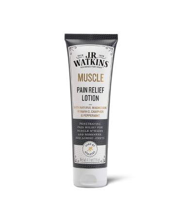 J.R. Watkins Muscle Pain Relief Lotion, Camphor & Natural Magnesium Relief for Sore Muscles and Aching Joints, 4.1oz