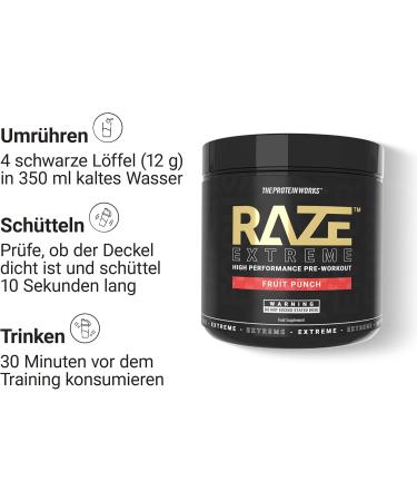 Protein Works Raze Extreme Pre-Workout Powder - Watermelon Flavor | Creatine Caffeine & Beta Alanine | Boost Energy | 30 Servings - Buy Online on GoSupps.com